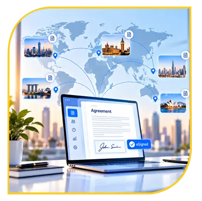 Global Organization Standardized Agreement Workflows Across Multiple Locations with eSigns